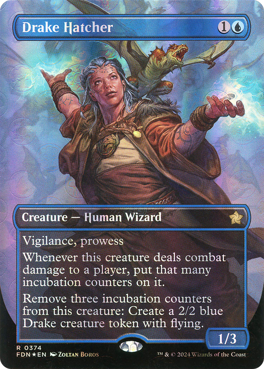 Drake Hatcher (FDN-374) (Borderless) (Mana Foil)