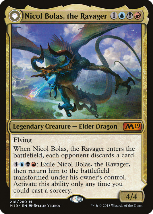 Nicol Bolas, the Ravager // Nicol Bolas, the Arisen (M19-218) (Foil)