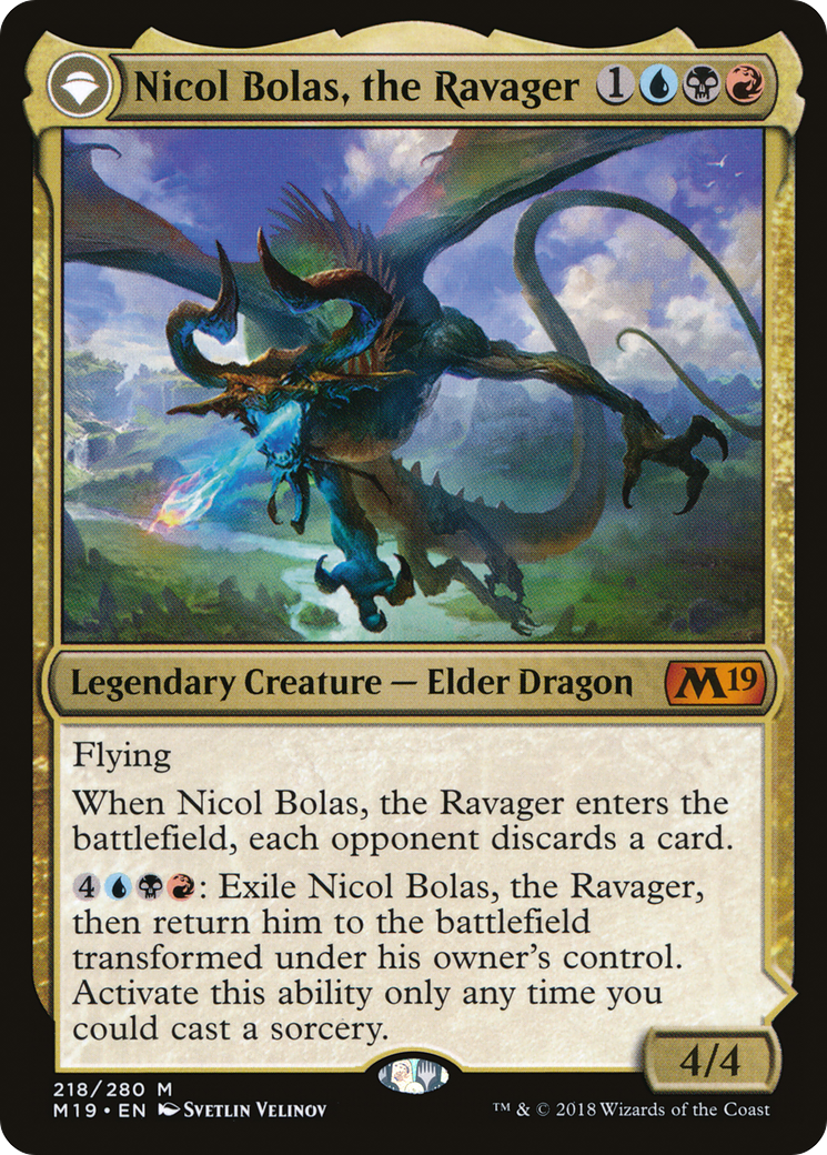 Nicol Bolas, the Ravager // Nicol Bolas, the Arisen (M19-218)