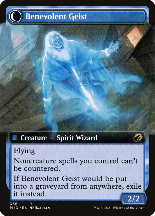Malevolent Hermit // Benevolent Geist (MID-336) (Extended Art) (Foil)