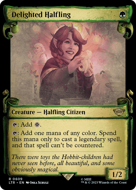 Delighted Halfling (LTR-609) (Showcase) (Scroll)