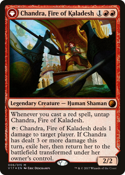 Chandra, Fire of Kaladesh // Chandra, Roaring Flame (V17-006) (Foil)