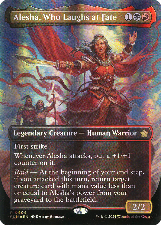 Alesha, Who Laughs at Fate (FDN-404) (Borderless) (Mana Foil)