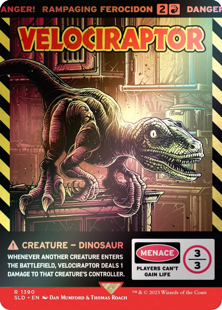 Velociraptor / Rampaging Ferocidon (SLD-1390★) (Full Art) (Borderless) (Foil)
