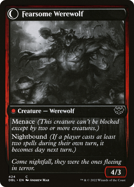 Fearful Villager // Fearsome Werewolf (DBL-424) (Foil)