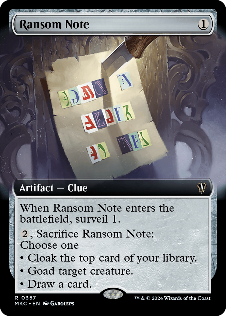 Ransom Note (MKC-357) (Extended Art)