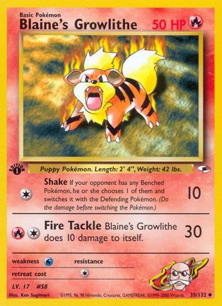 Blaine's Growlithe (35) (G1-035) (1st Edition)