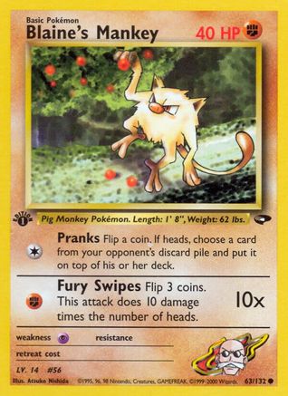 Blaine's Mankey (G2-063) (1st Edition)
