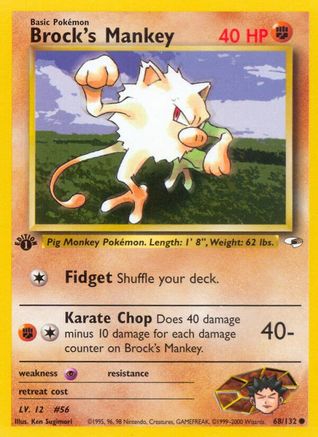 Brock's Mankey (68) (G1-068) (1st Edition)