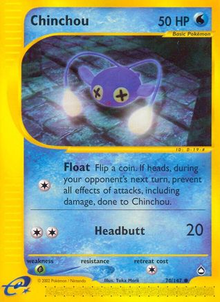 Chinchou (70) (AQ-070) (Reverse Holofoil)