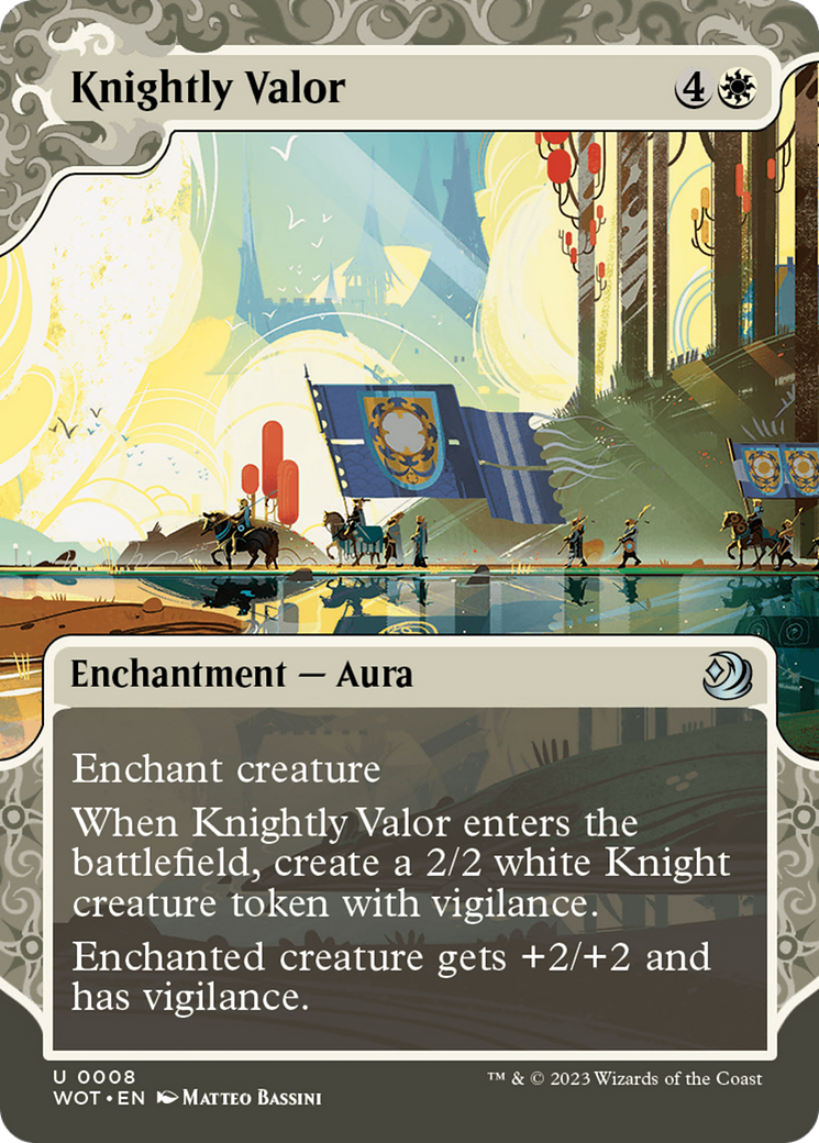Knightly Valor (WOT-008) (Showcase) (Borderless) (Foil)