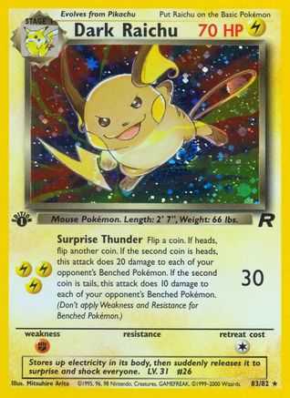 Dark Raichu (TR-083) (1st Edition Holofoil)