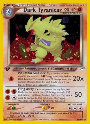 Dark Tyranitar (N4-011) (1st Edition Holofoil)