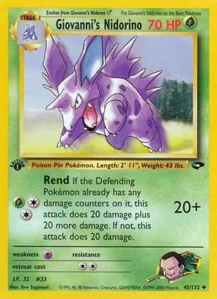 Giovanni's Nidorino (G2-045) (1st Edition)