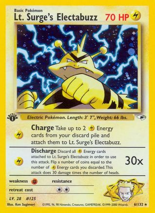 Lt. Surge's Electabuzz (6) (G1-006) (1st Edition Holofoil)