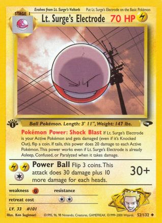 Lt. Surge's Electrode (G2-052) (1st Edition)