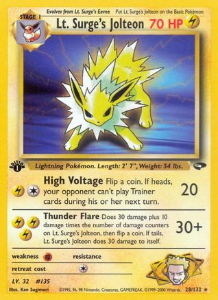 Lt. Surge's Jolteon (G2-028) (Unlimited)