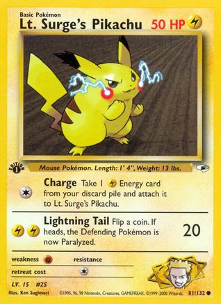 Lt. Surge's Pikachu (G1-081) (Unlimited)