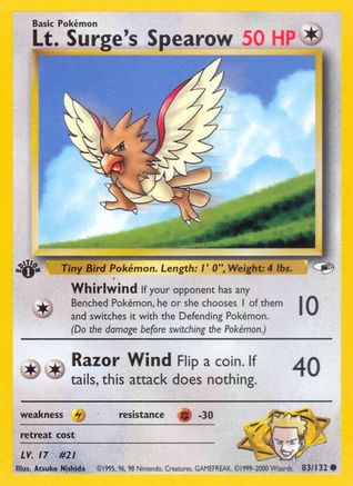 Lt. Surge's Spearow (83) (G1-083) (1st Edition)