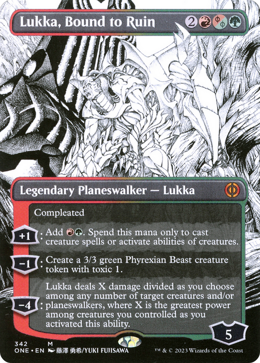 Lukka, Bound to Ruin (ONE-342) (Showcase) (Borderless) (Foil)