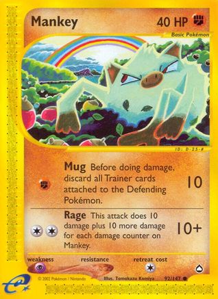Mankey (AQ-092) (Reverse Holofoil)