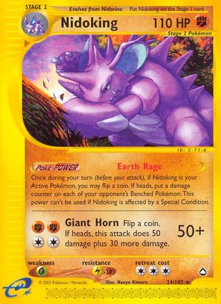 Nidoking (24) (AQ-024) (Reverse Holofoil)