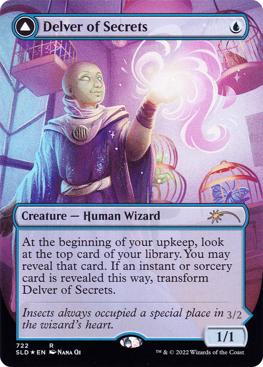 Delver of Secrets // Insectile Aberration (SLD-722) (Borderless) (Foil)