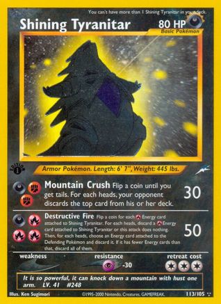 Shining Tyranitar (N4-113) (1st Edition Holofoil)