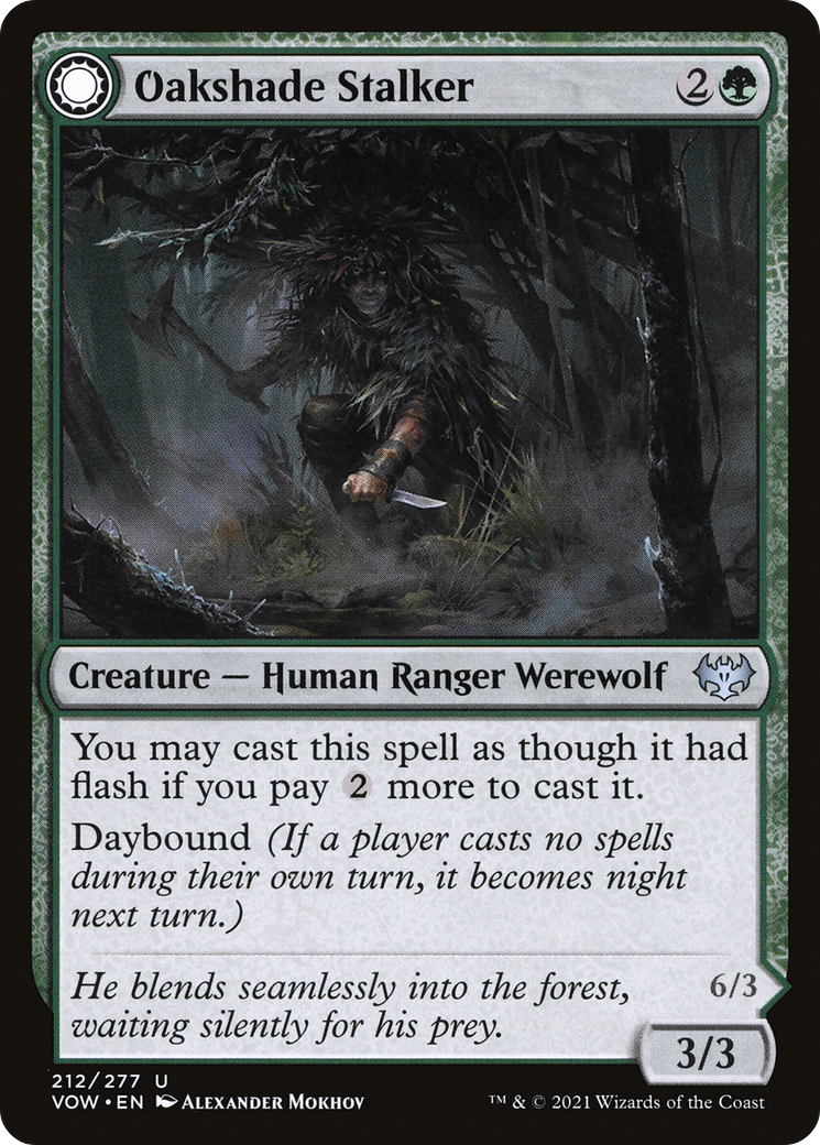 Oakshade Stalker // Moonlit Ambusher (VOW-212) (Foil)