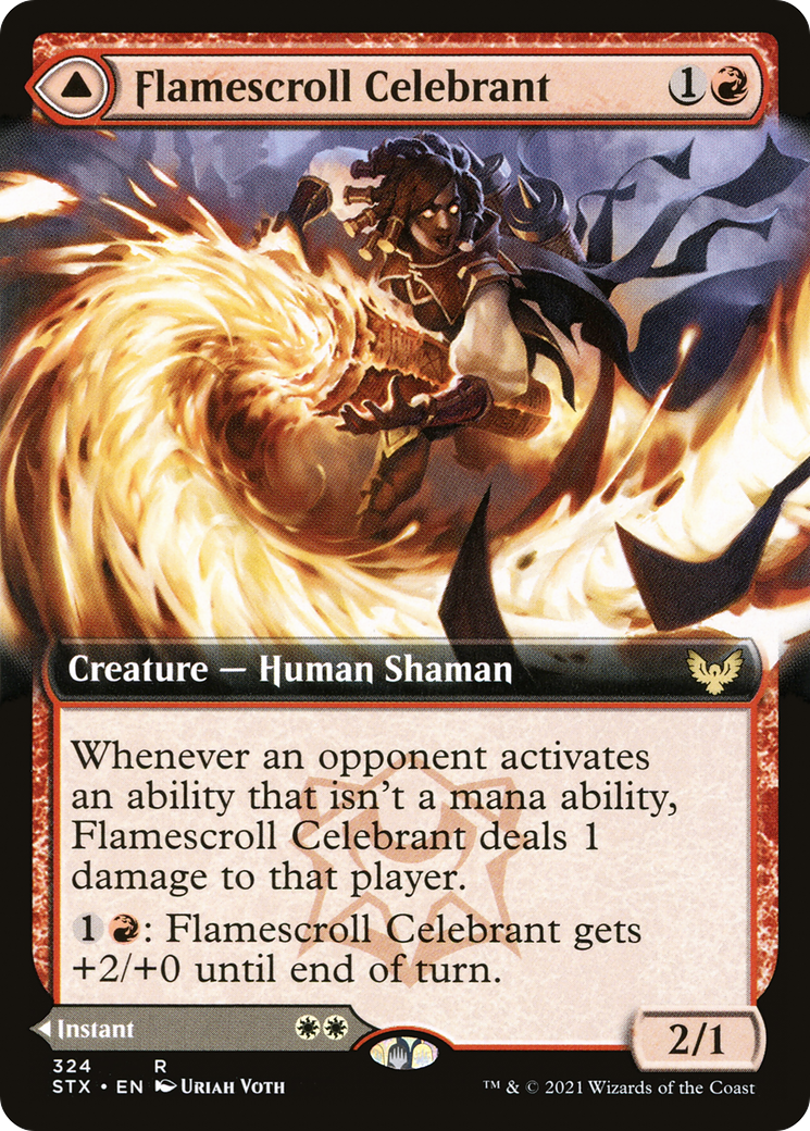 Flamescroll Celebrant // Revel in Silence (STX-324) (Extended Art) (Foil)