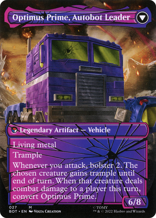 Optimus Prime, Hero // Optimus Prime, Autobot Leader (BOT-027) (Shattered Glass) (Borderless) (Foil)