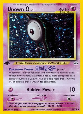 Unown [A] (14) (N2-014) (1st Edition Holofoil)