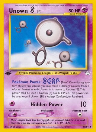 Unown [B] (N3-039) (1st Edition)