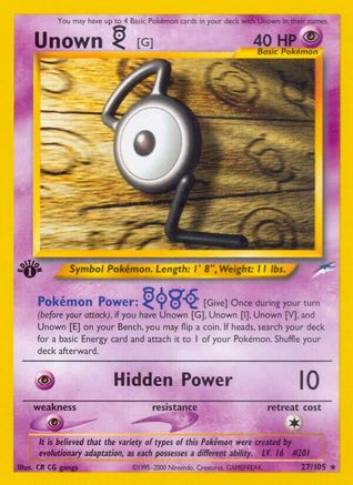 Unown [G] (N4-027) (1st Edition)