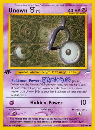 Unown [V] (N4-089) (1st Edition)