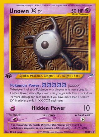 Unown [X] (N4-030) (1st Edition)