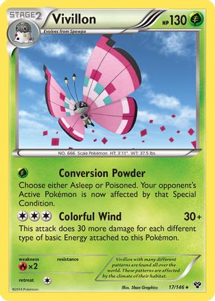 Vivillon (Meadow [Pink]) (XY-017) (Holofoil)
