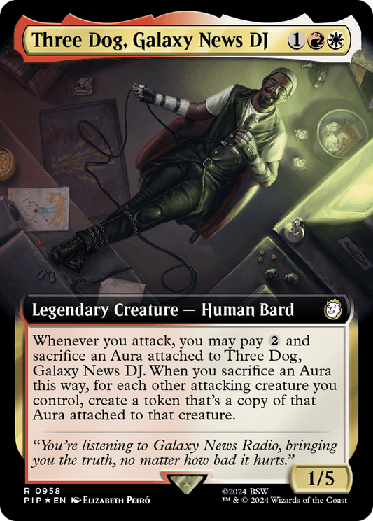 Three Dog, Galaxy News DJ (PIP-958) (Extended Art) (Surge Foil)