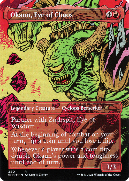 Okaun, Eye of Chaos // Okaun, Eye of Chaos (SLD-380) (Borderless) (Foil)