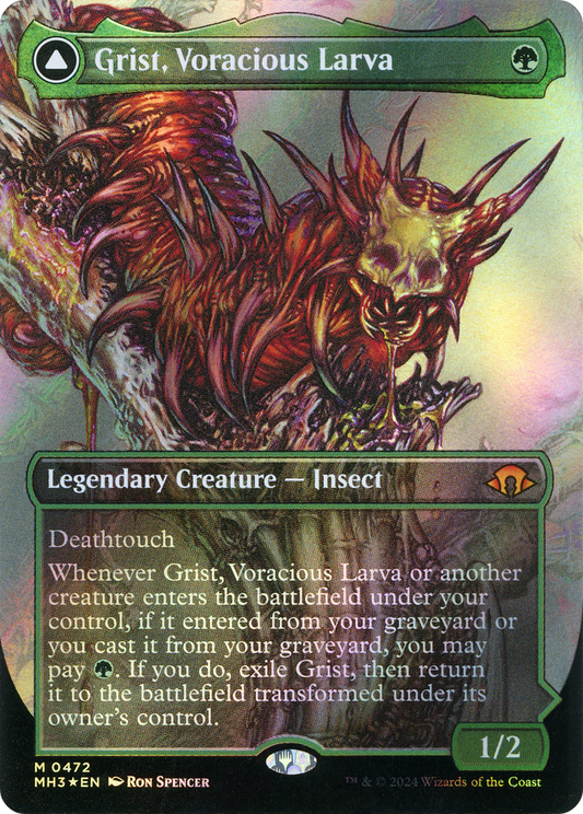 Grist, Voracious Larva // Grist, the Plague Swarm (MH3-472) (Borderless) (Textured Foil)