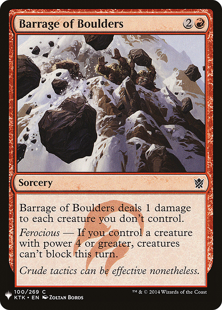 Barrage of Boulders (LIST-KTK-100)