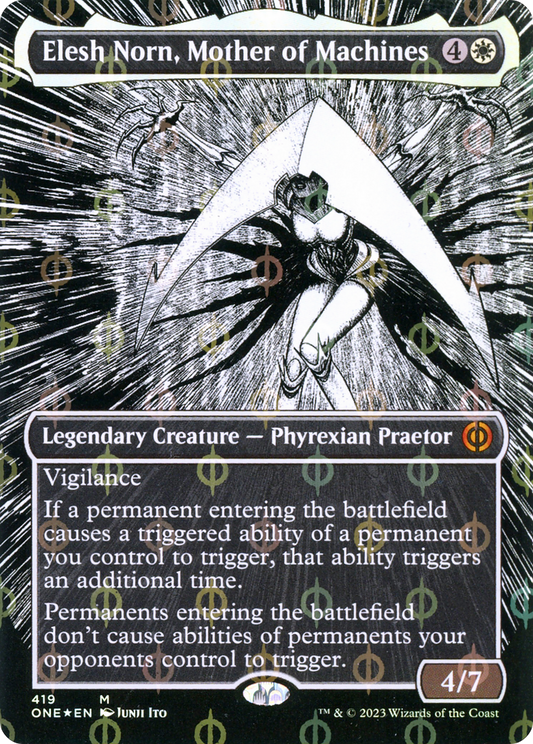 Elesh Norn, Mother of Machines (ONE-419) (Showcase) (Borderless) (Compleat Foil)