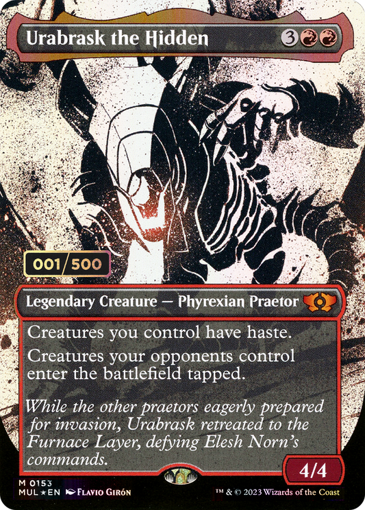 Urabrask the Hidden (MUL-153Z) (Showcase) (Borderless) (Foil) (Serialized)