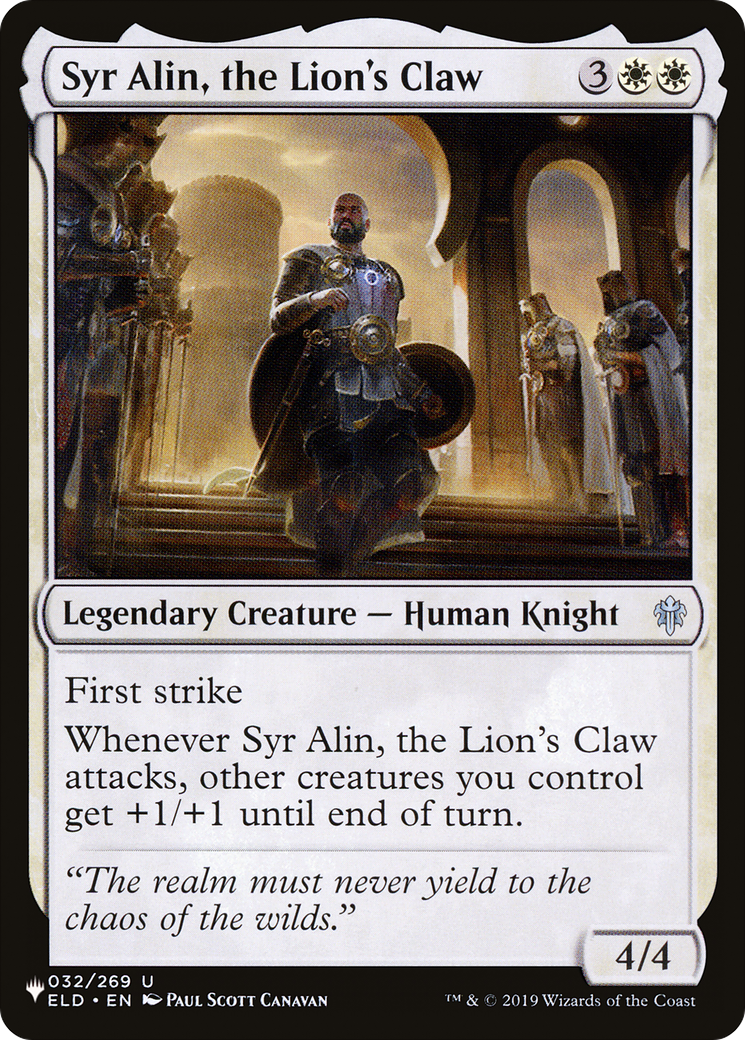 Syr Alin, the Lion's Claw (LIST-ELD-32)