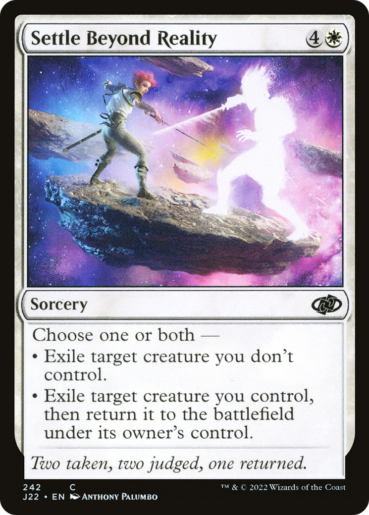 Settle Beyond Reality (J22-242)