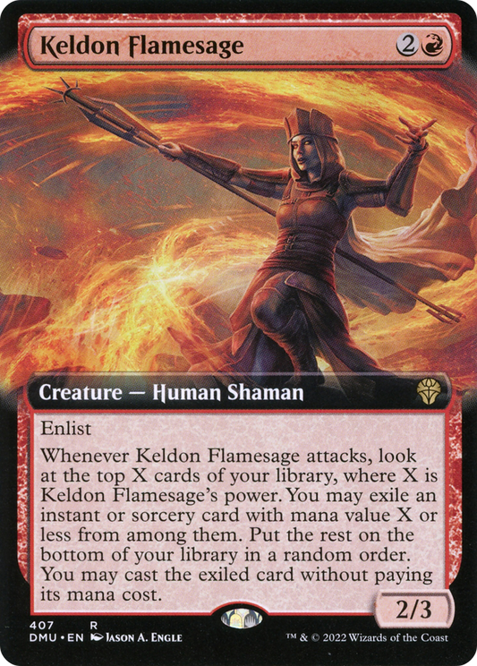 Keldon Flamesage (DMU-407) (Extended Art) (Foil)