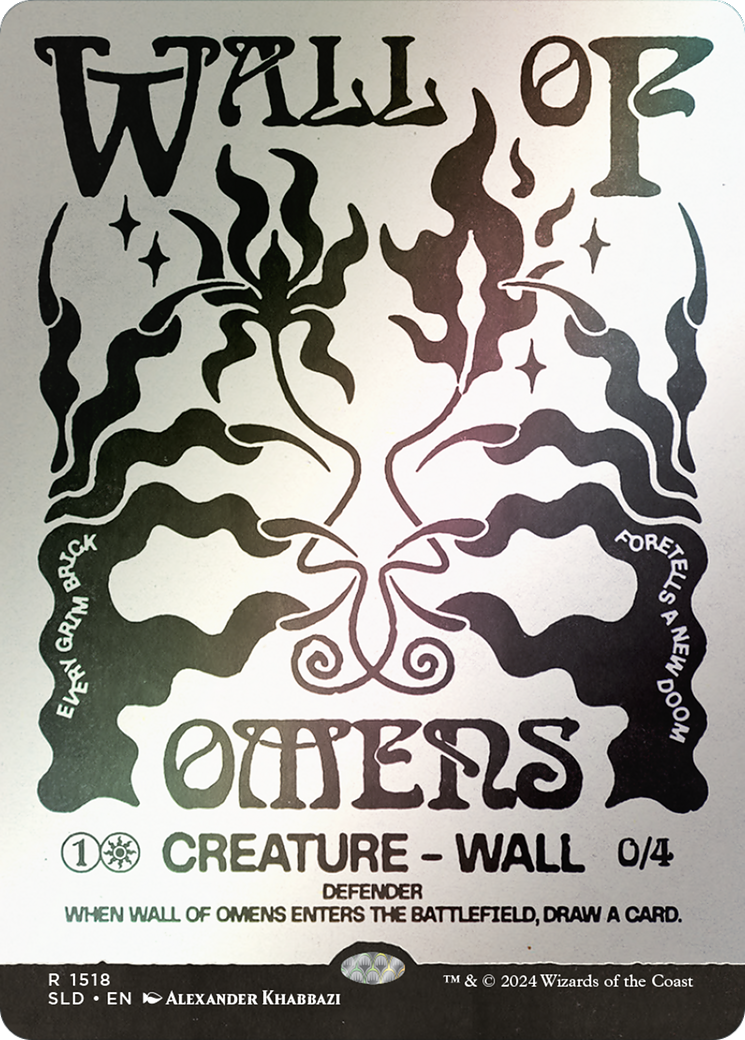 Wall of Omens (SLD-1518★) (Showcase) (Borderless) (Foil)