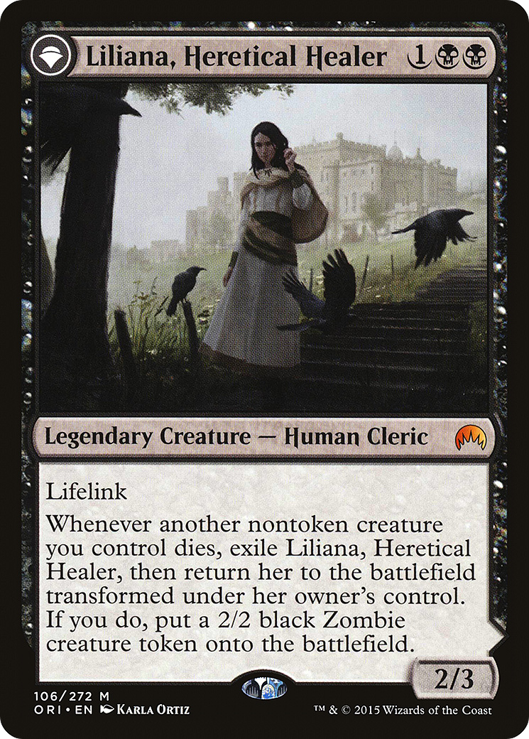 Liliana, Heretical Healer // Liliana, Defiant Necromancer (ORI-106)