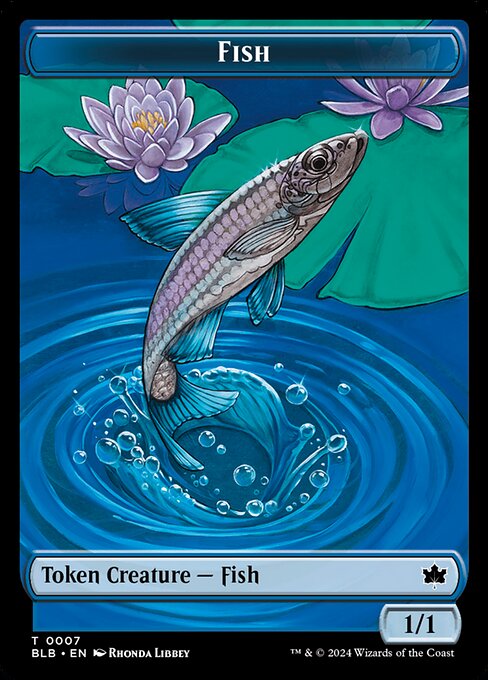 Fish // Iridescent Vinelasher Double-Sided Token (BLB-7 // 12) (Foil)
