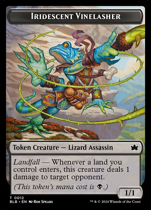 Fish // Iridescent Vinelasher Double-Sided Token (BLB-7 // 12) (Foil)